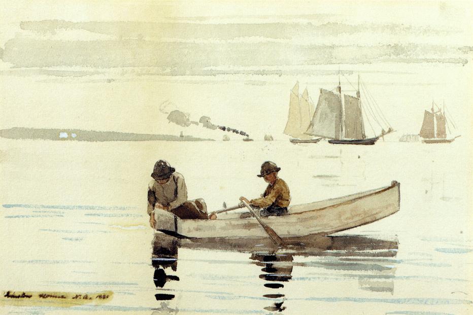 Boys Fishing, Gloucester Harbor; Winslow Homer, 1880