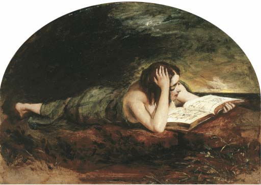 Reclining Girl Reading a Book, William Etty