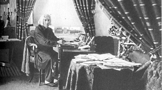 Liszt in his study.