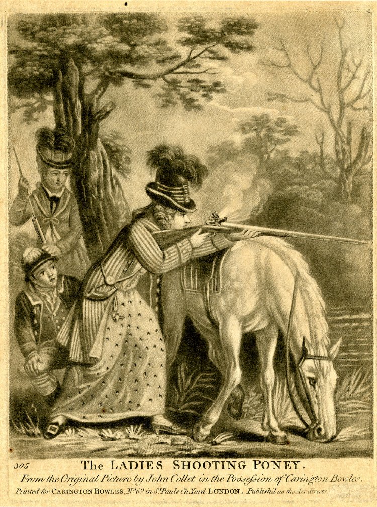 The Ladies Shooting Poney, John Collet (1780)