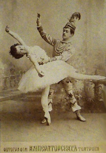 Olga Preobrazhenskaya as the Sugar Plum Fairy and Nikolai Legat as Prince Coqueluche. Imperial Mariinsky Theatre, St. Petersburg, c. 1900