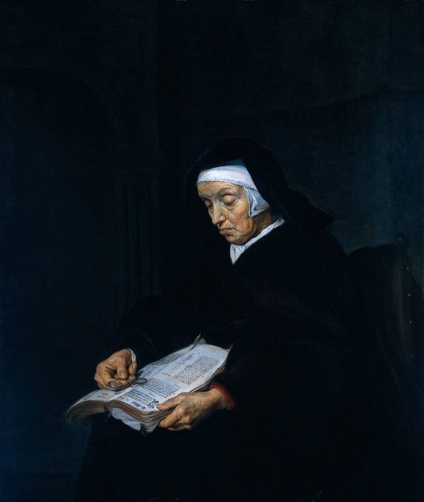 Old Woman Meditating, Gabriel Metsu; 1660