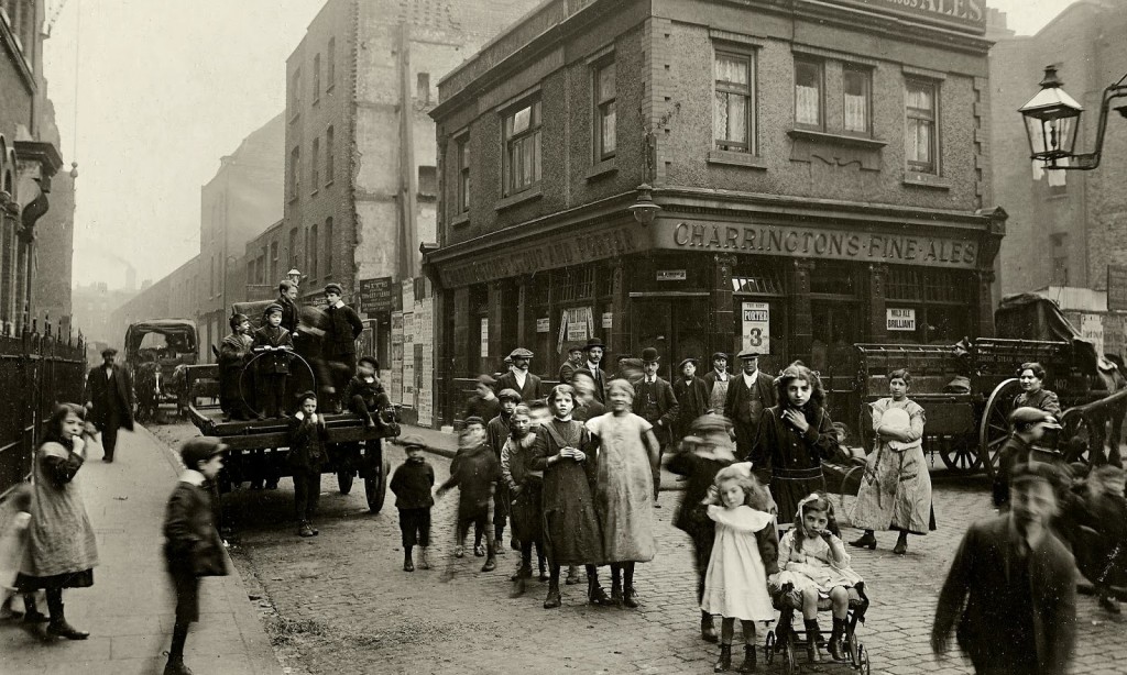 "Junction of Crispin Street and Duval Street, London, 20 April 1912." A photograph by C.A. Mathew (Courtesy of British Paintings blog)