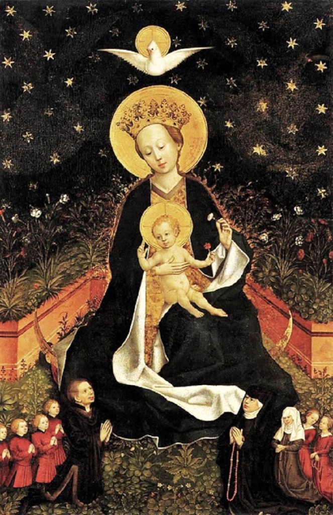 Unknown Master, German (active 1450s in Cologne). Madonna on a Crescent Moon in Hortus Conclusus