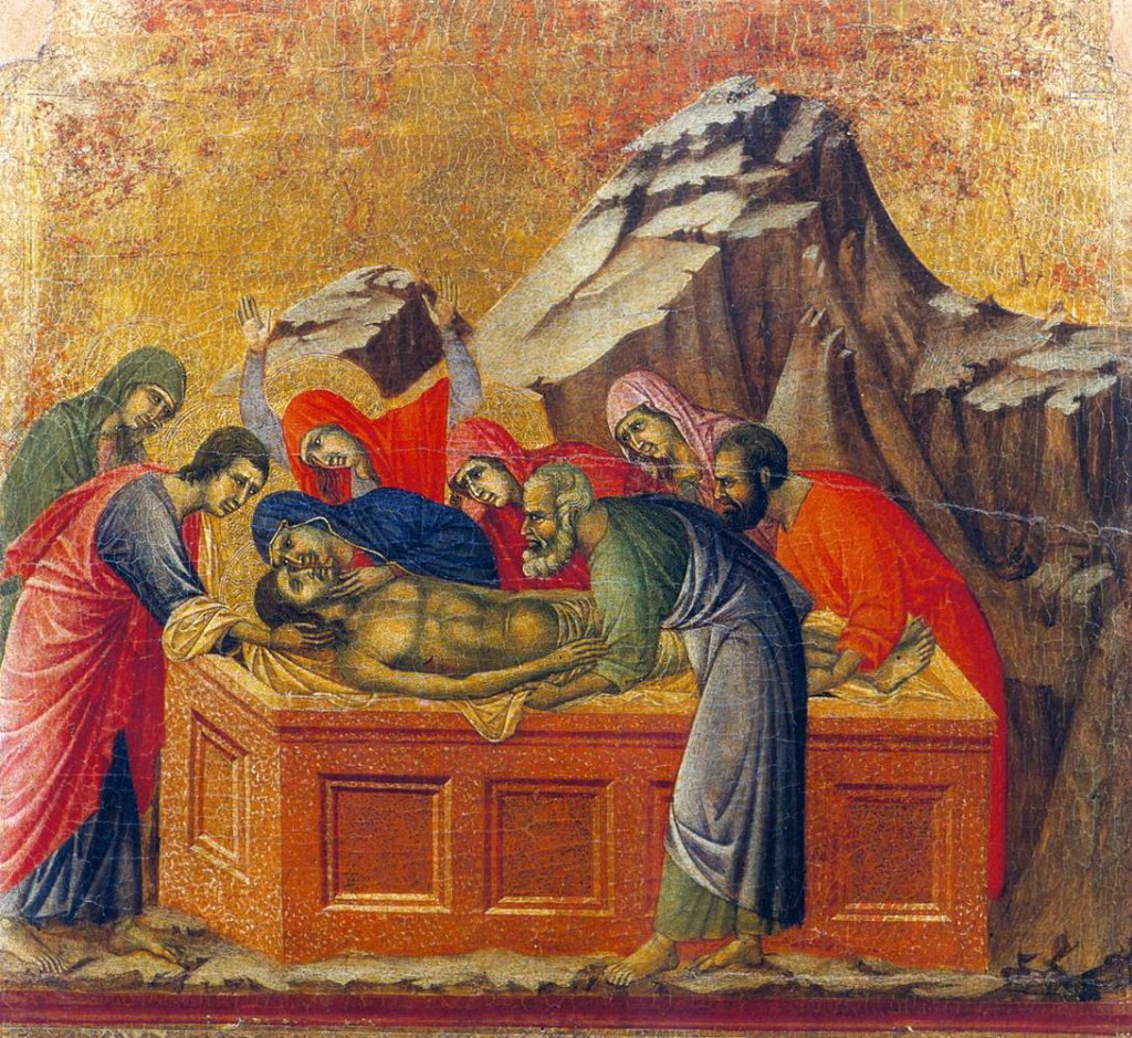 DUCCIO di Buoninsegna Entombment (scene 22) 1308-11